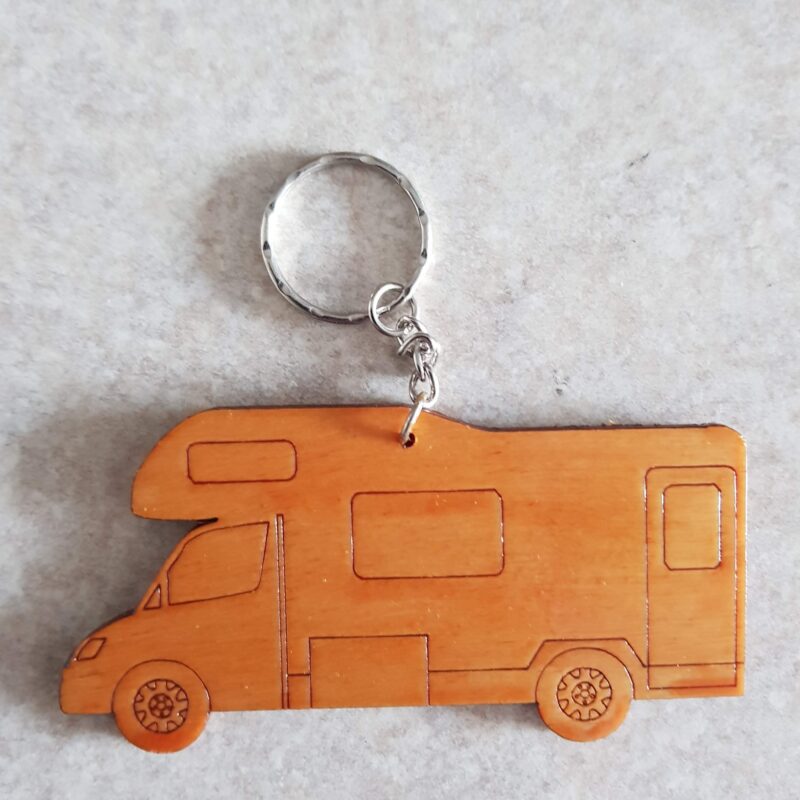 Wooden (Birch) Motorhome Keyring