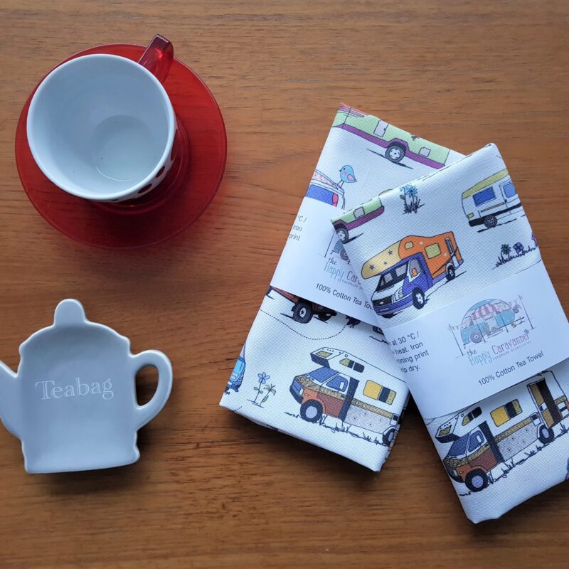 Motorhome Tea Towel (White)