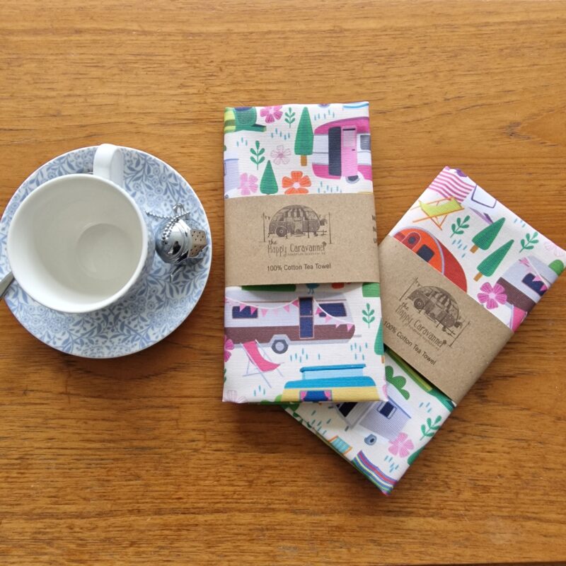 Caravan Tea Towel (Cream)