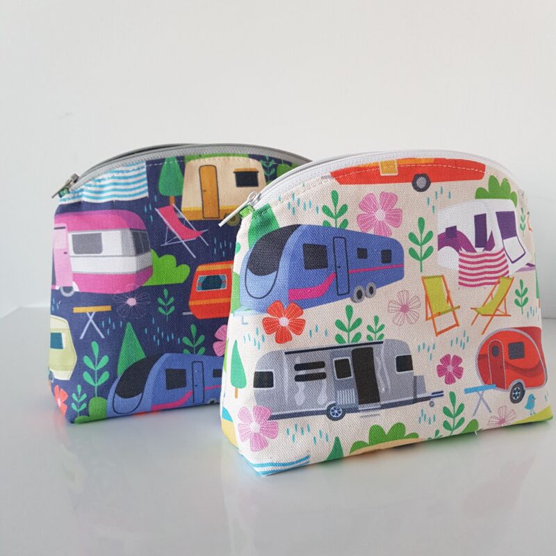Caravan zipper bag / make up, cosmetic pouch