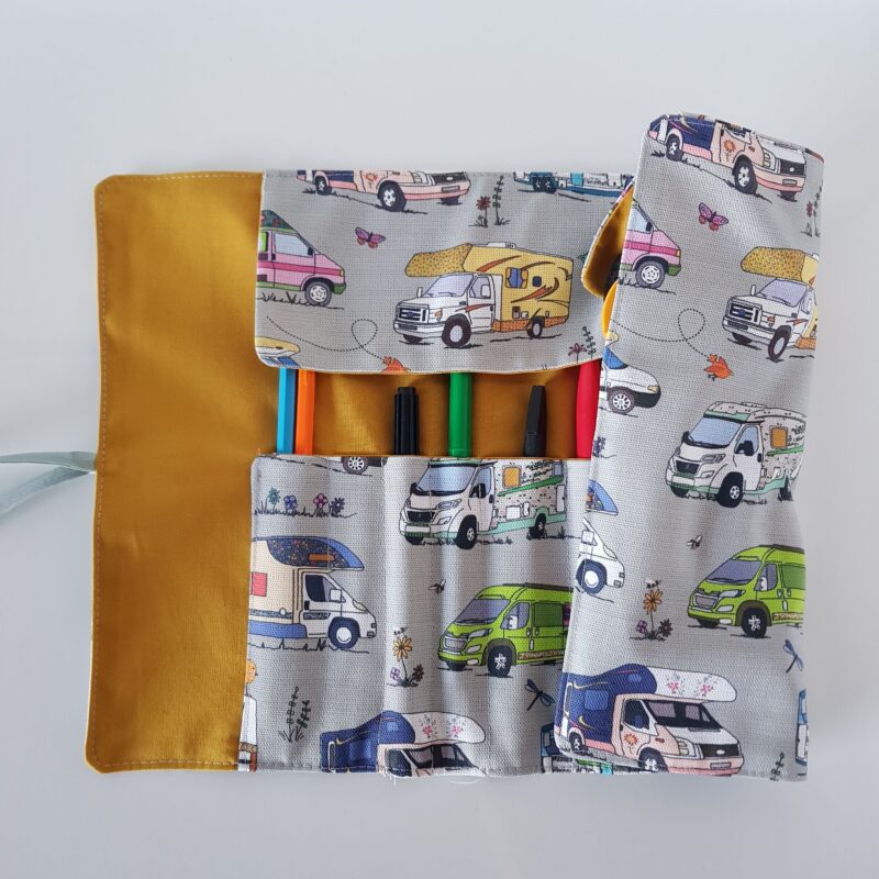Motorhome Cutlery Roll, Tools and Stationery Roll