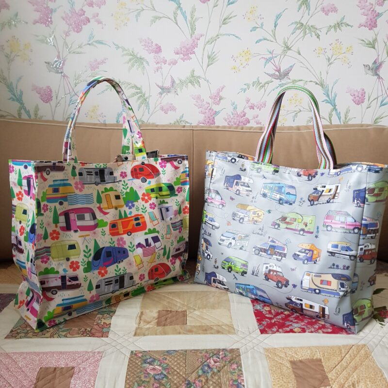 Motorhome & Caravan (Oilcloth) Shoppers / Tote Bags / Shower Bags
