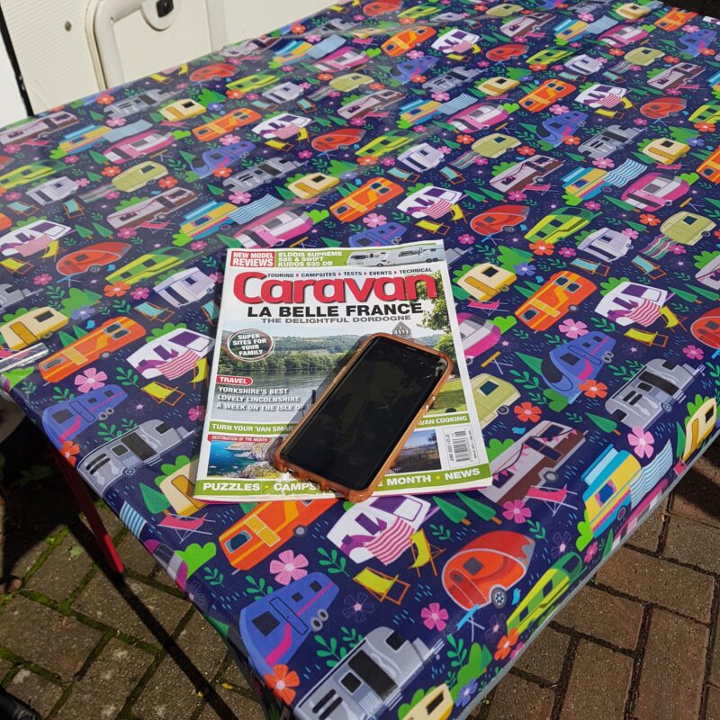 Caravan Tablecloth (Oilcloth) - Dark Blue