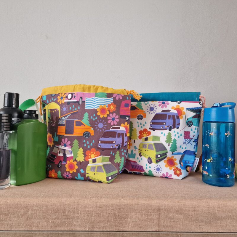 Campervan Drawstring Bag / Wash Bag / Lunch Bag / Craft Bag